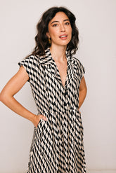 Mundaka Short Dress with Black Ribbon